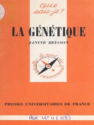 cover image of La génétique